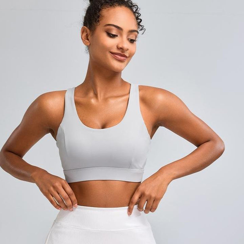 RUNNING GIRL Sports Bras for Women High Support, Criss-Cross Back Strappy Sports Bras for Women with Molded Cups