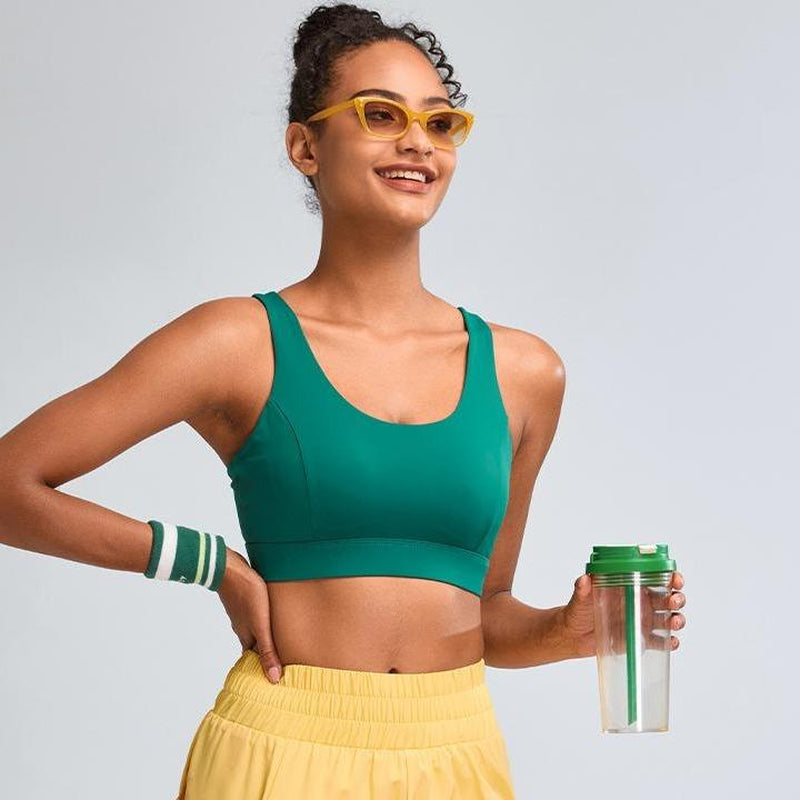RUNNING GIRL Sports Bras for Women High Support, Criss-Cross Back Strappy Sports Bras for Women with Molded Cups