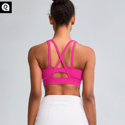 RUNNING GIRL Sports Bras for Women High Support, Criss-Cross Back Strappy Sports Bras for Women with Molded Cups