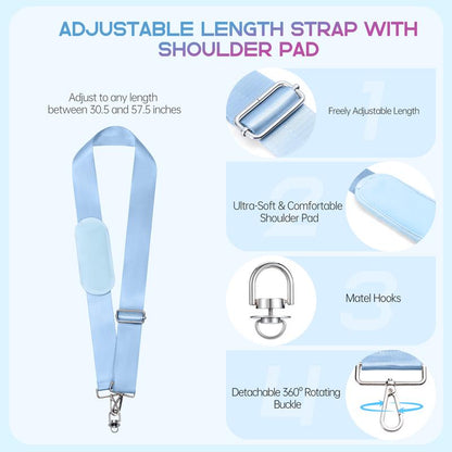 Iridescent Accessories Set for Bogg Bag, Cup Holder and Phone Zipper Pouch with Adjustable Strap Compatible with Medium Large XL, Bonus with Neoprene Handle Wrap