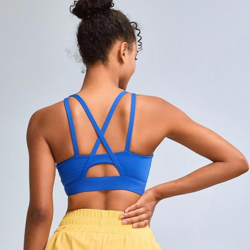 RUNNING GIRL Sports Bras for Women High Support, Criss-Cross Back Strappy Sports Bras for Women with Molded Cups