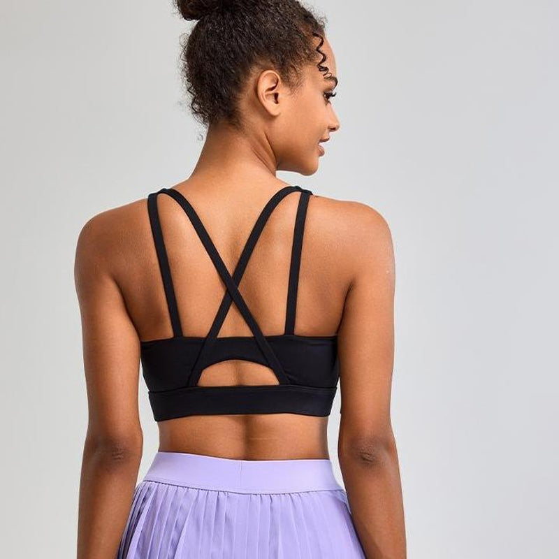 RUNNING GIRL Sports Bras for Women High Support, Criss-Cross Back Strappy Sports Bras for Women with Molded Cups