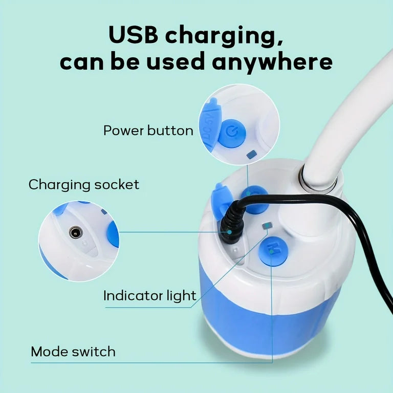Rechargeable Electric Outdoor Camp Shower Pump, Upgrade Version for Portable Showers While for Camping,Hiking Traveling-A98U