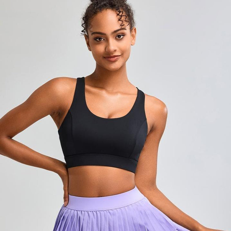 RUNNING GIRL Sports Bras for Women High Support, Criss-Cross Back Strappy Sports Bras for Women with Molded Cups