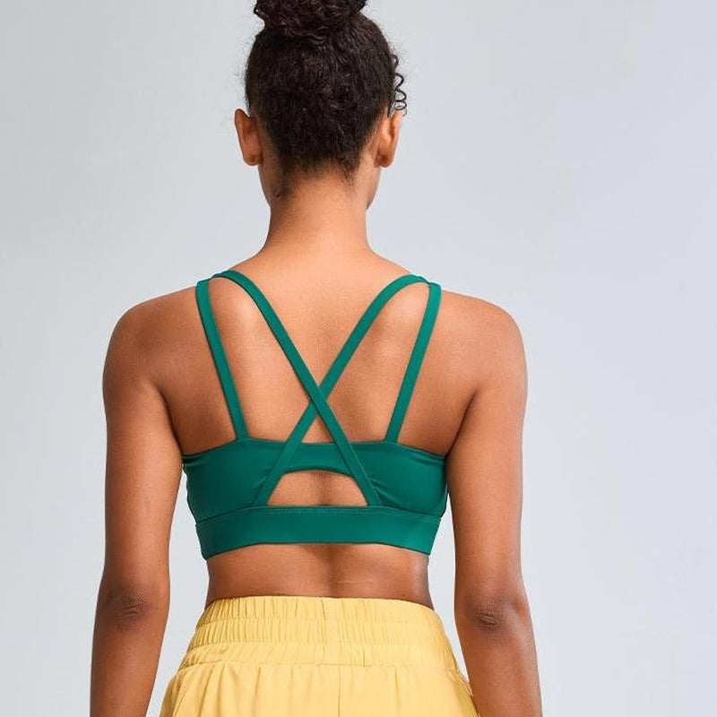 RUNNING GIRL Sports Bras for Women High Support, Criss-Cross Back Strappy Sports Bras for Women with Molded Cups