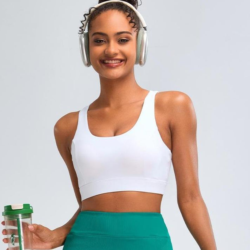 RUNNING GIRL Sports Bras for Women High Support, Criss-Cross Back Strappy Sports Bras for Women with Molded Cups